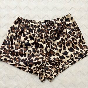 Leopard Satin Sleep Shorts